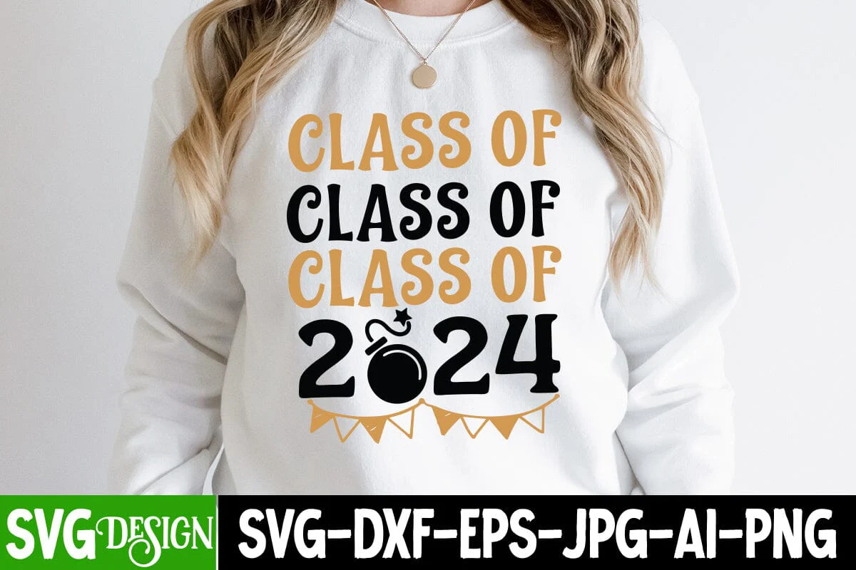 Class of 2024 SVG Cut File, Class of 2024 SVG Design, New Year SVG Cut File, Class of 2024 SVG Sublimation Design - Image 2