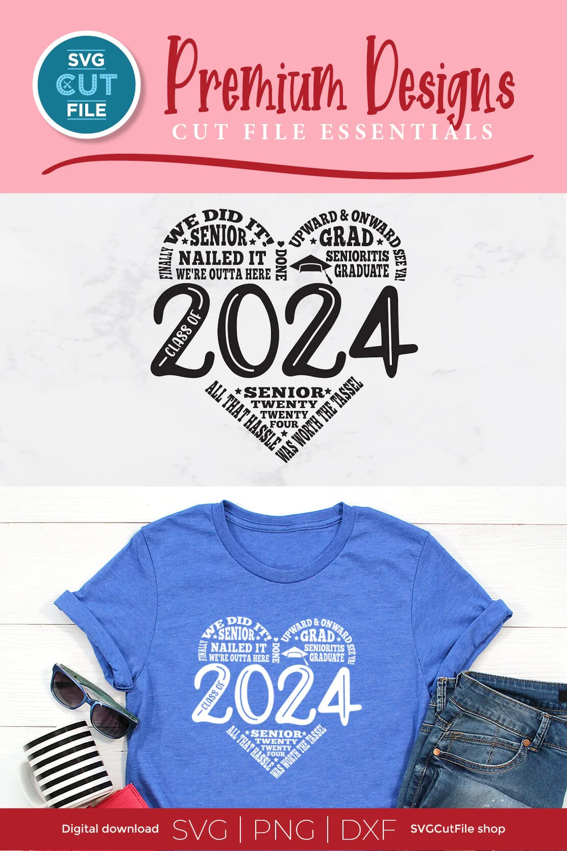 Class of 2024 svg, cute 2024 grad svg, 2024 graduation subway art - Image 5
