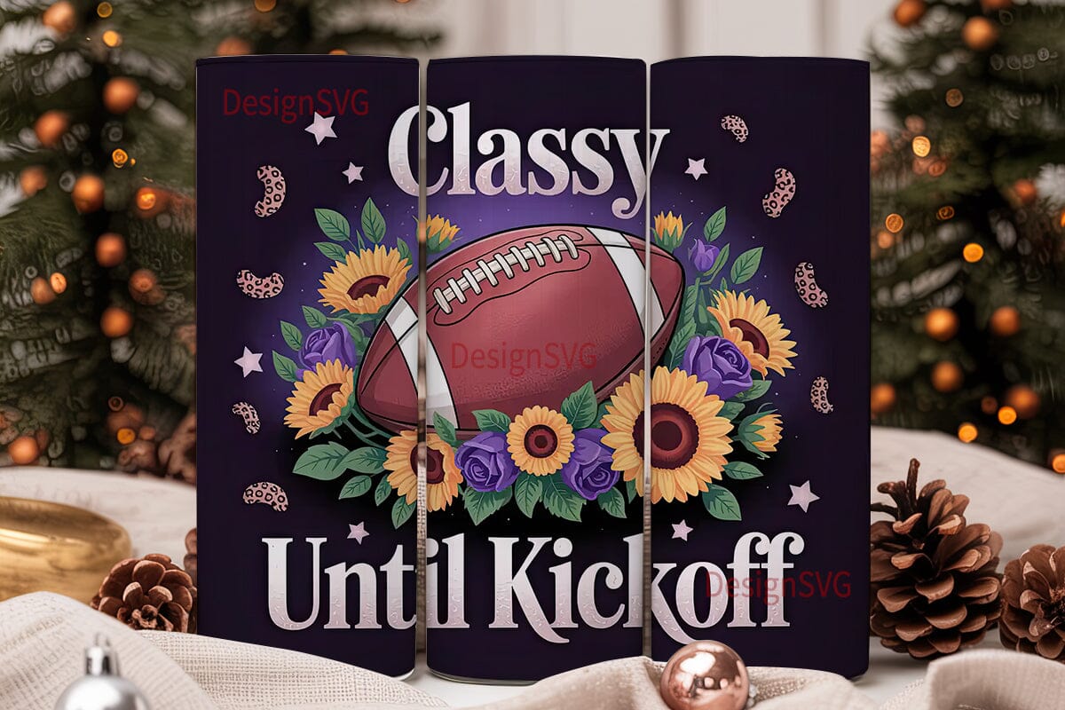 Classy Football 20oz Tumbler Design - Image 2