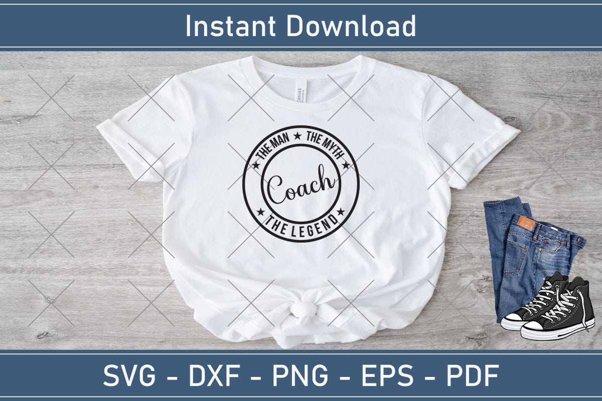 Coach The Man The Myth The Legend Svg, Fathers Day Svg, Daddy Svg, Father Day Svg, Grandpa Svg, Papa Svg – Printable, Cricut & Silhouette - Image 2