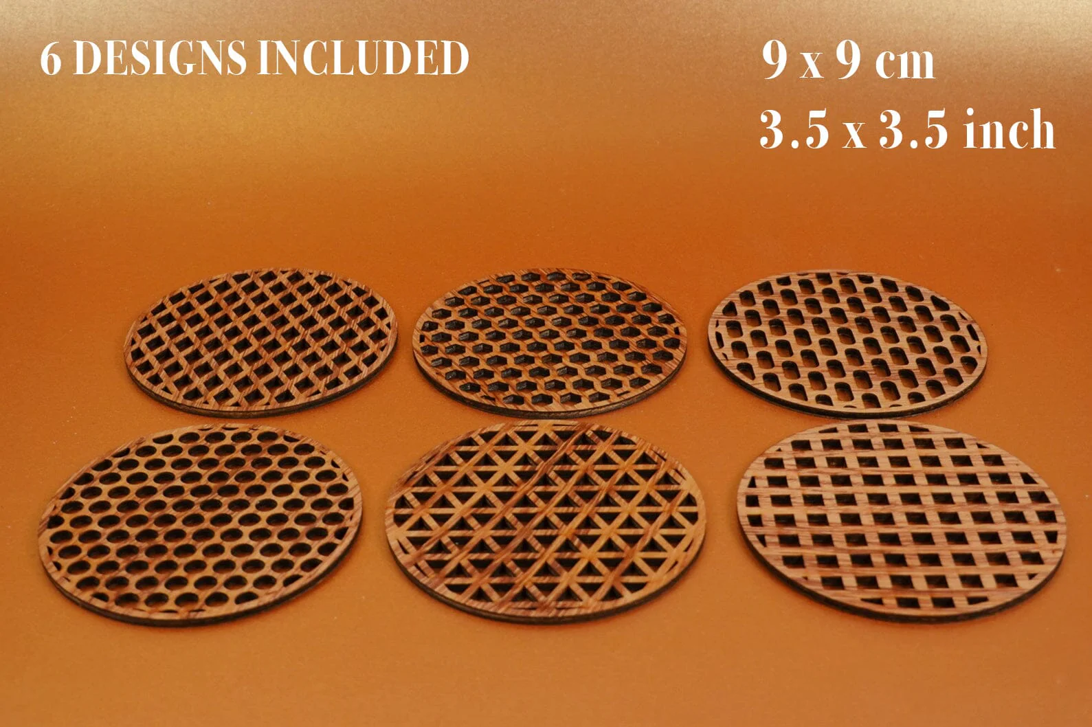 Coaster Geometric Vector File for Laser Cut - 6 Variations - Image 3