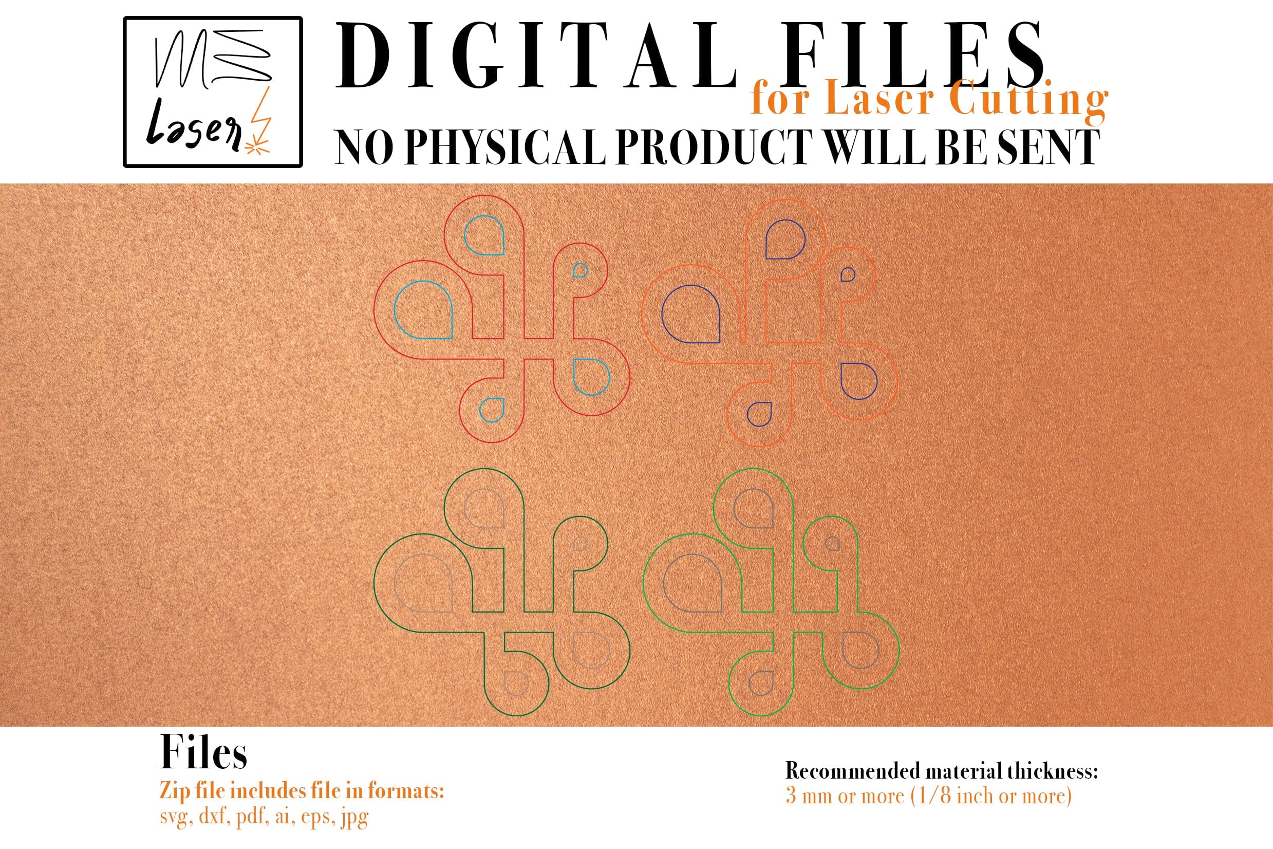Coaster Ghirigoro Vector File for Laser Cutter. - Image 2