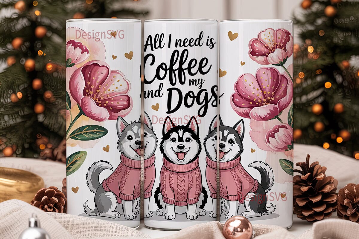 Coffee and My Dogs 20oz Tumbler Wrap - Image 2