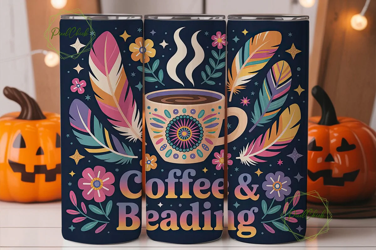 Coffee & Beading 20oz Tumbler Wrap - Image 2