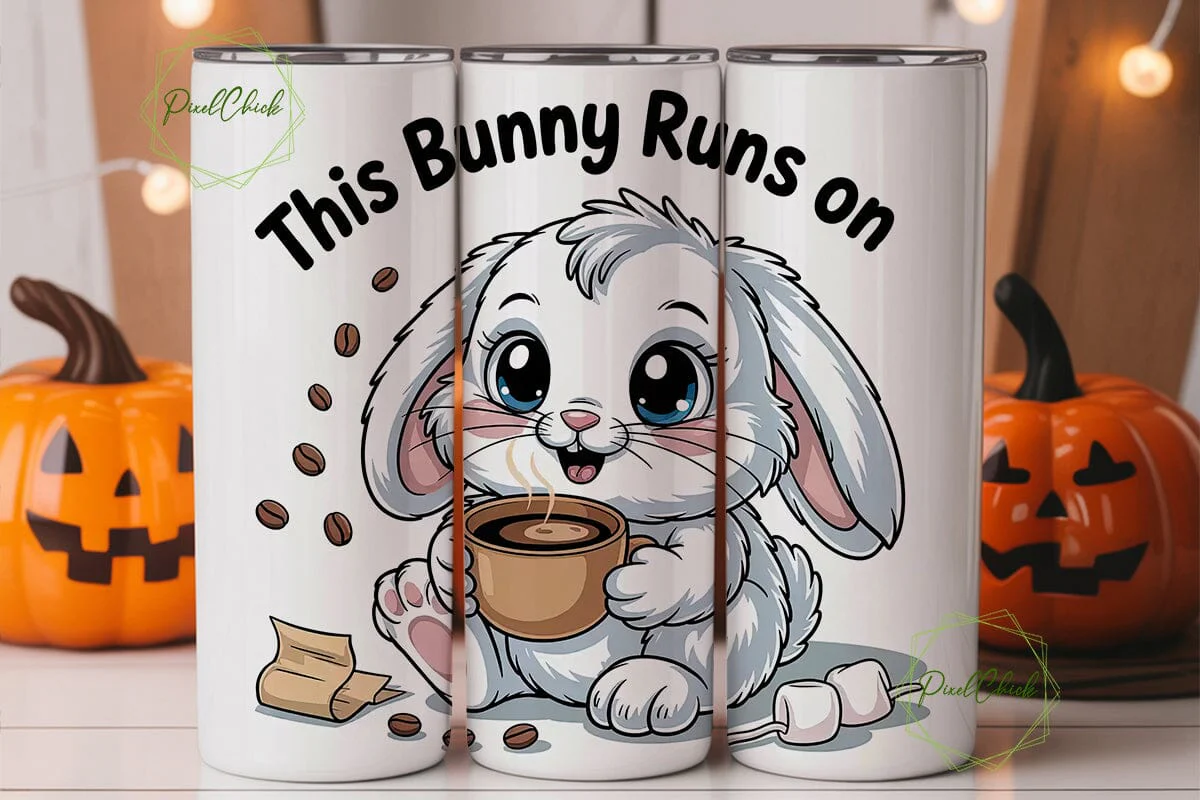 Coffee Bunny 20oz Tumbler Wrap - Image 2