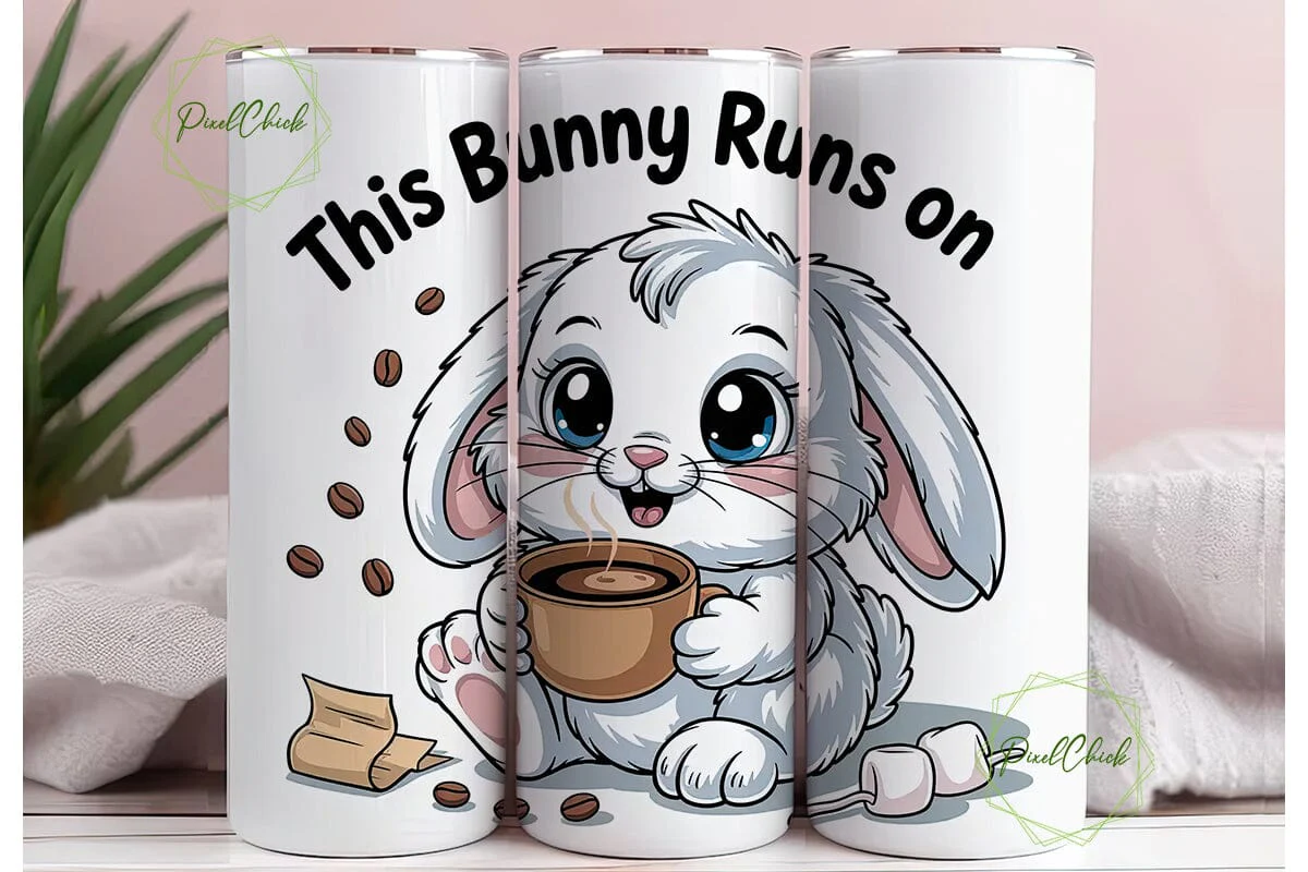 Coffee Bunny 20oz Tumbler Wrap - Image 3