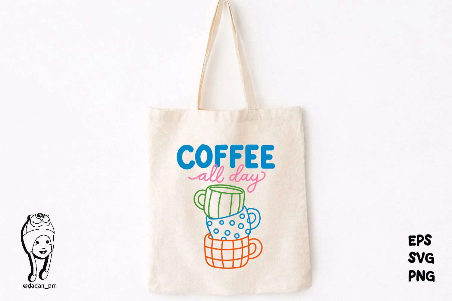 Coffee Lover Coffee All Day Hand-Drawn - Image 2