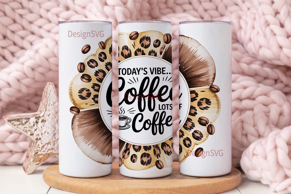 Coffee Lover Leopard 20oz Tumbler Wrap