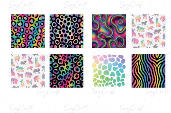Colorful Animal Print Bundle 15 Sublimation Background PNG - Image 3