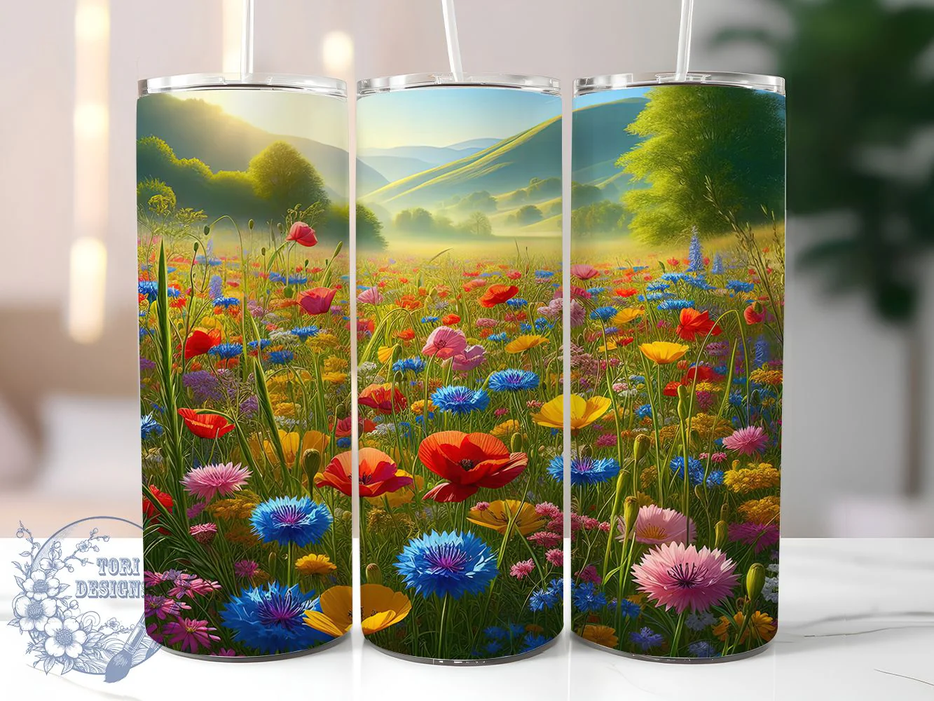 Colorful Rustic Meadow Wildflower Tumbler, Wildflower Tumbler Design, Rustic Meadow Wrap, Whimsical Wildflower Wrap, Colorful Meadow Wrap, Sublimation Design, Trendy Gift Idea