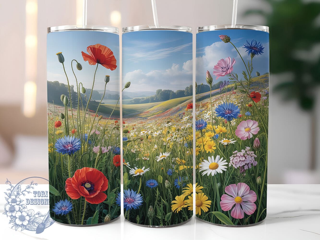 Colorful Rustic Meadow Wildflower Tumbler, Wildflower Tumbler Design, Rustic Meadow Wrap, Whimsical Wildflower Wrap, Colorful Meadow Wrap, Sublimation Design, Trendy Gift Idea