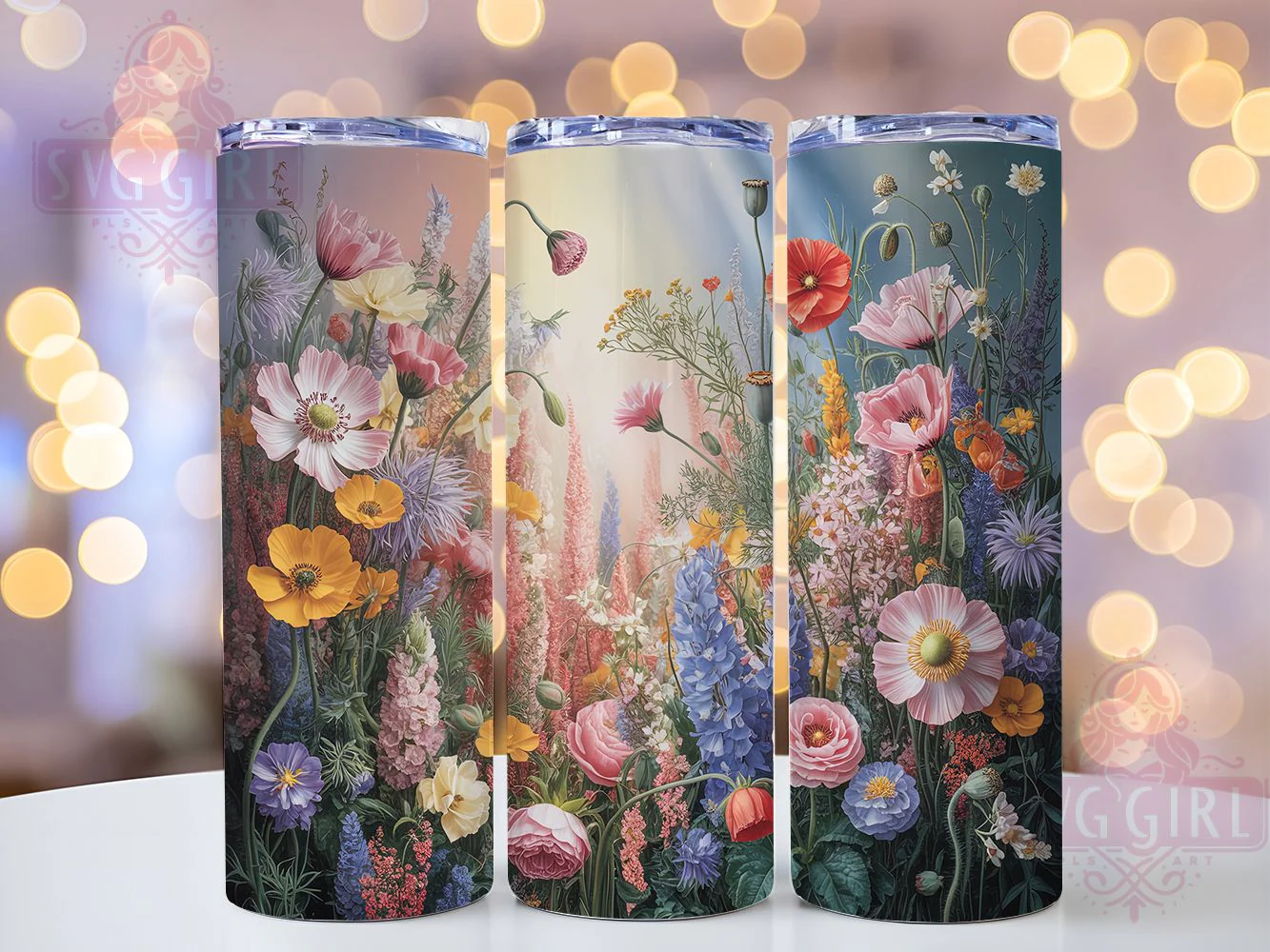 Colorful Wildflower Floral Tumbler, Colorful Flower Tumbler, Stylish 20oz Wrap, Sublimation Design, Trendy Gift Idea, Botanical Wrap, Bright Wildflower Tumbler