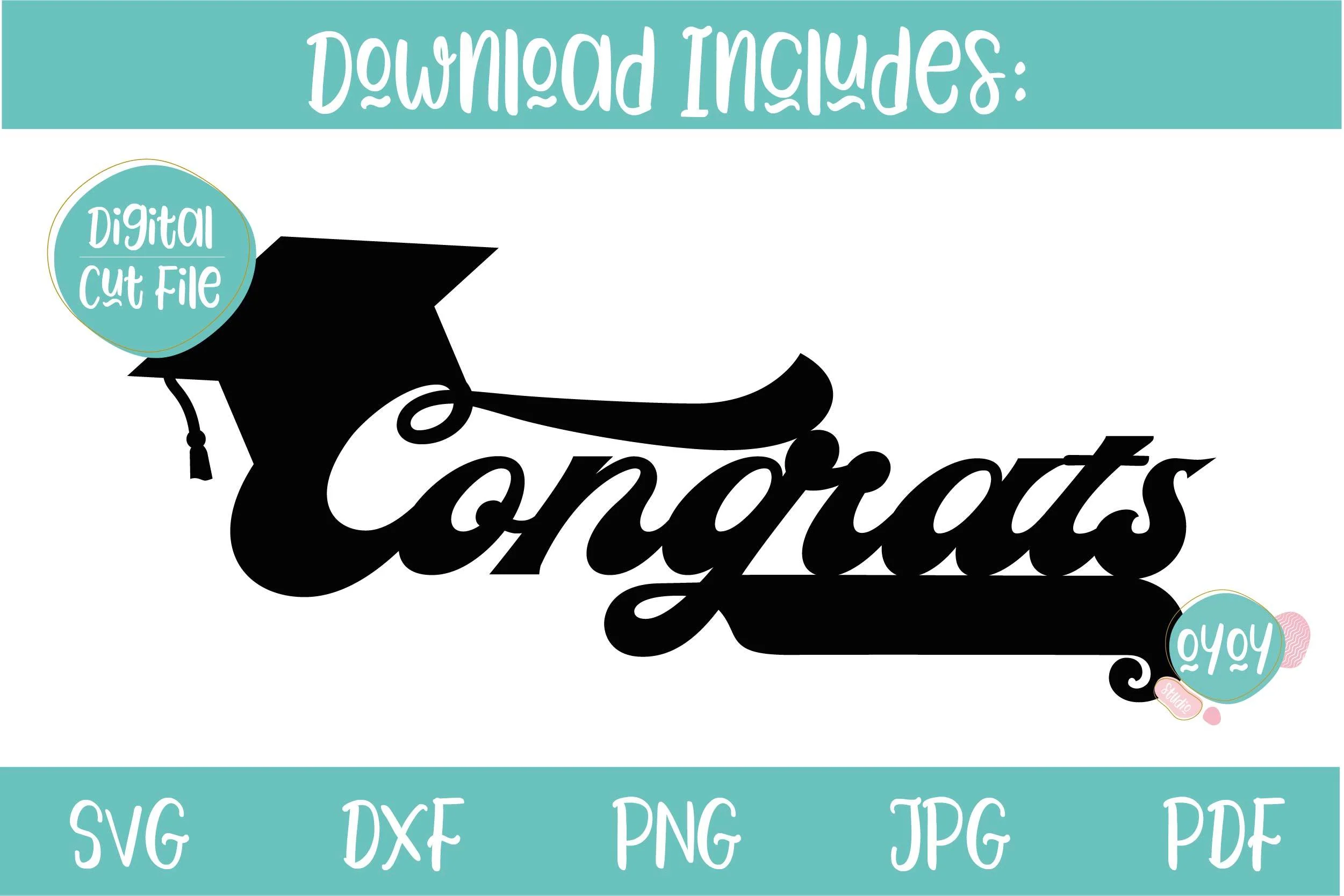 Congrats Cake Topper SVG | Graduation 2022 SVG - Image 2