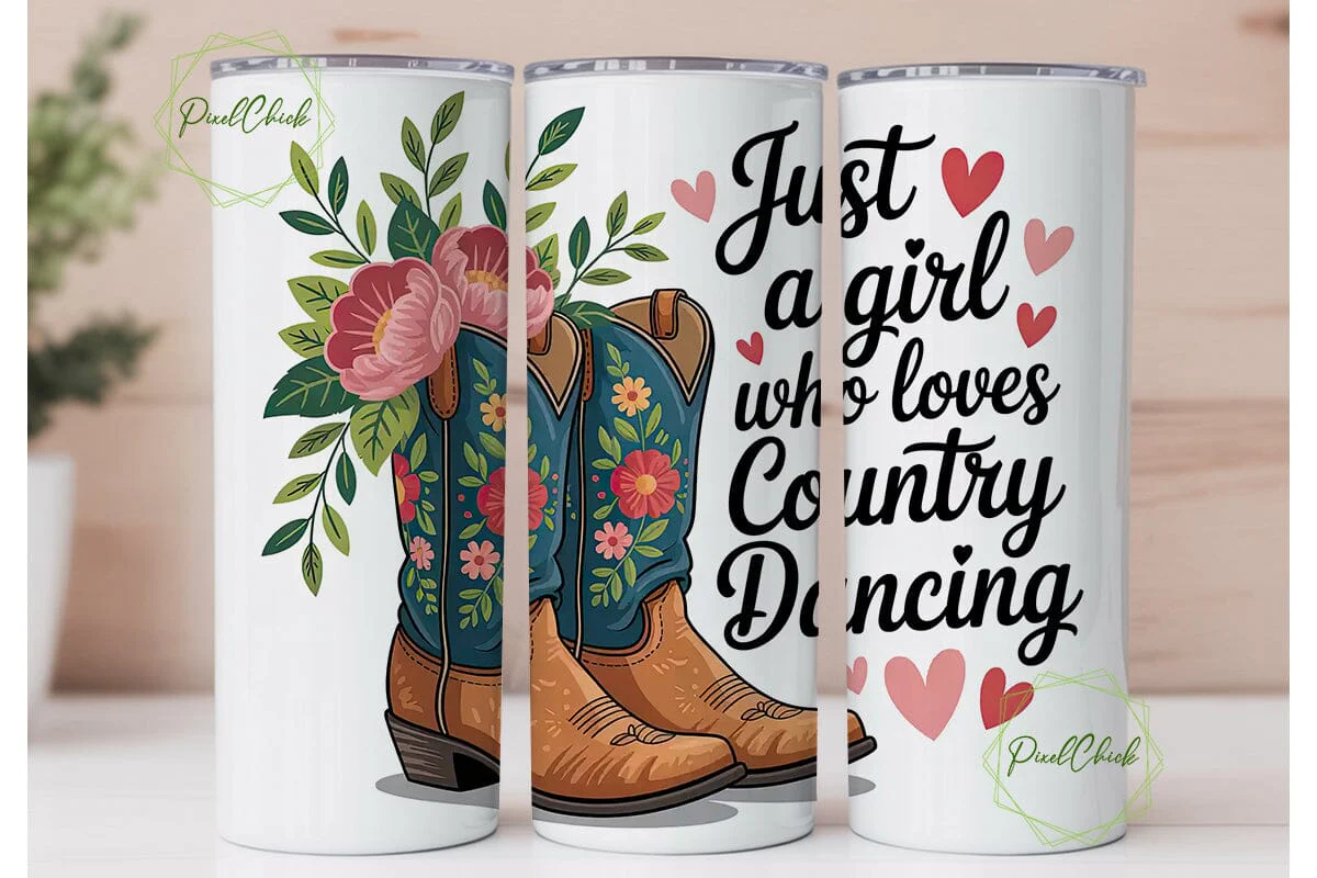 Country Dancing Boots 20oz Tumbler Wrap