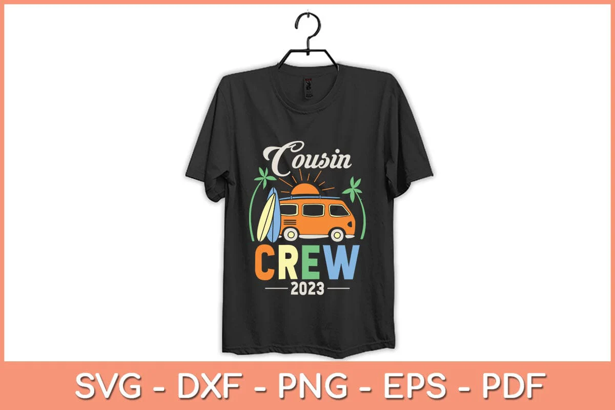 Cousin Crew 2023 Summer Vacation Beach Matching Family Trip Svg - Image 2