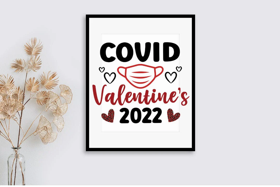 Covid Valentines 2022 SVG Design - Image 2