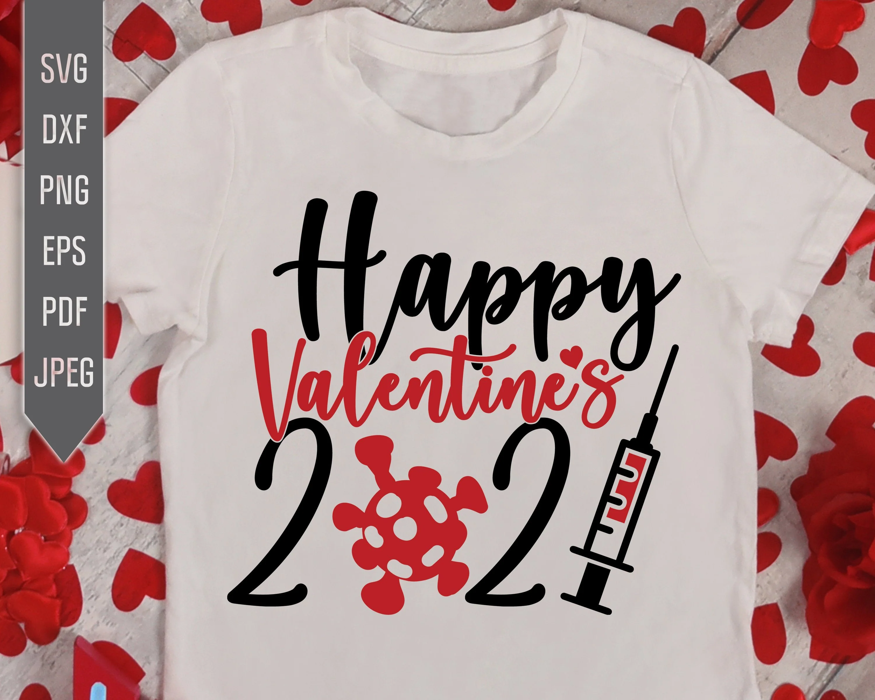 Covid Valentine's Day Svg Bundle. 2021 Quarantined Valentine's Svg. Pandemic Svg. Virus Svg. Covid 19 Cricut, Silhouette, Dxf, Eps, Png - Image 5