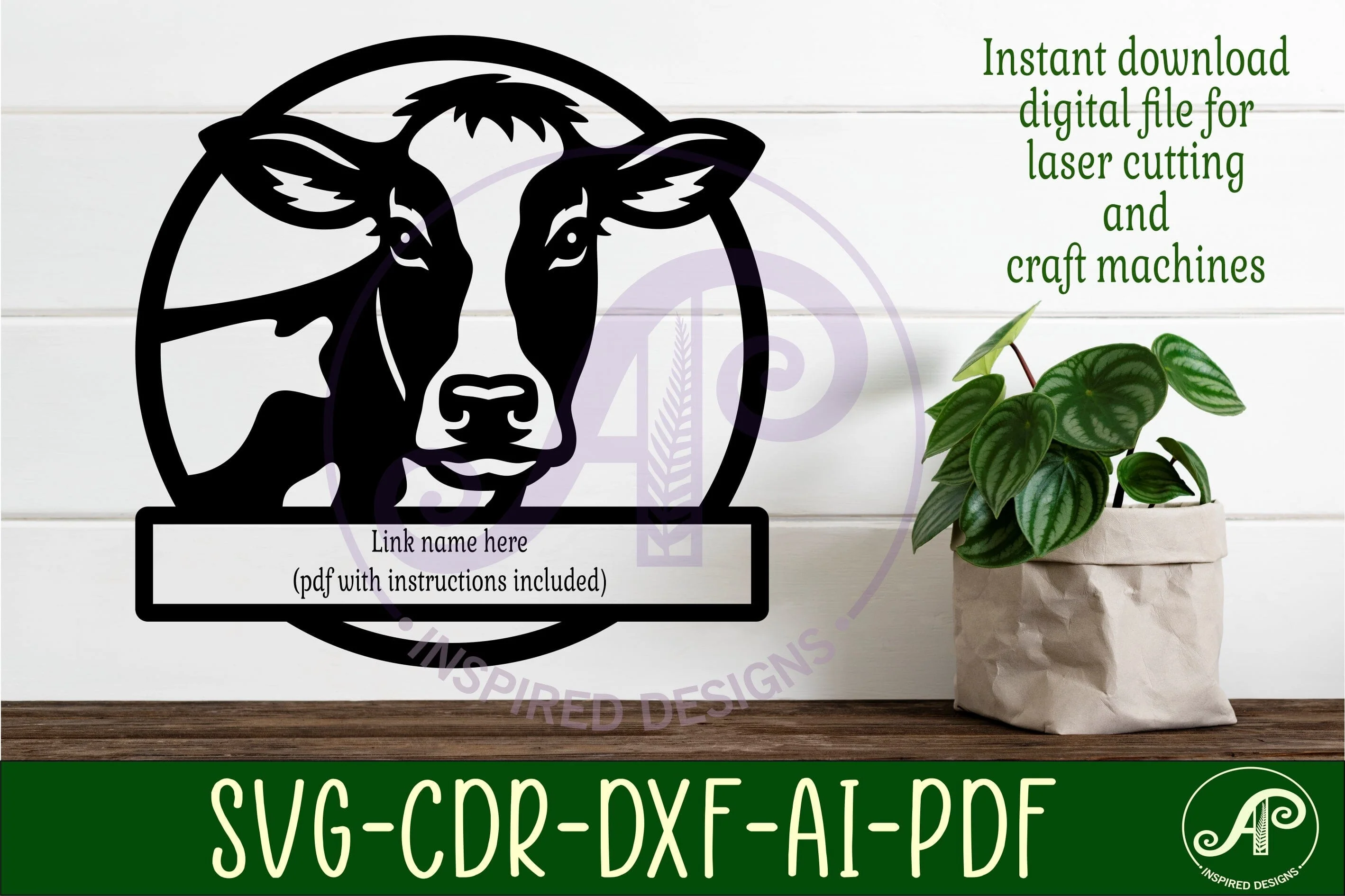 Cow Name Sign SVG - Holstein Cow Nursery Name Sign - Image 2