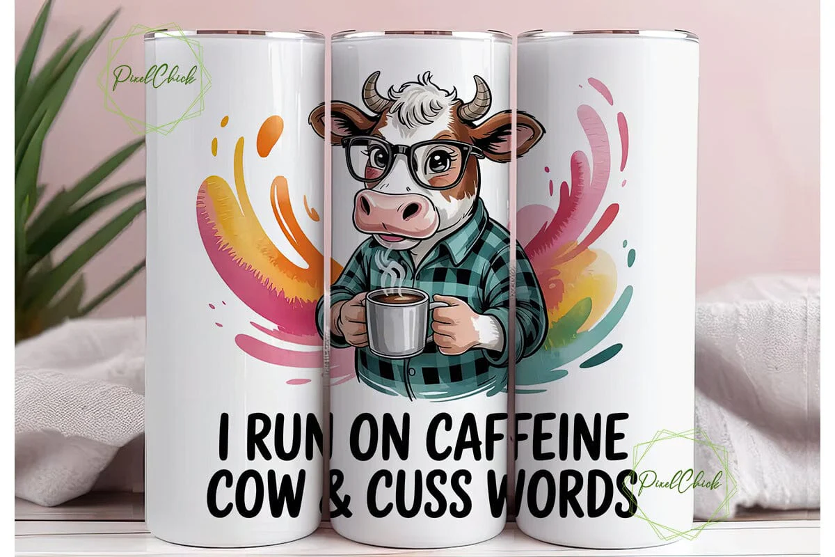 Cow with Coffee Tumbler Wrap