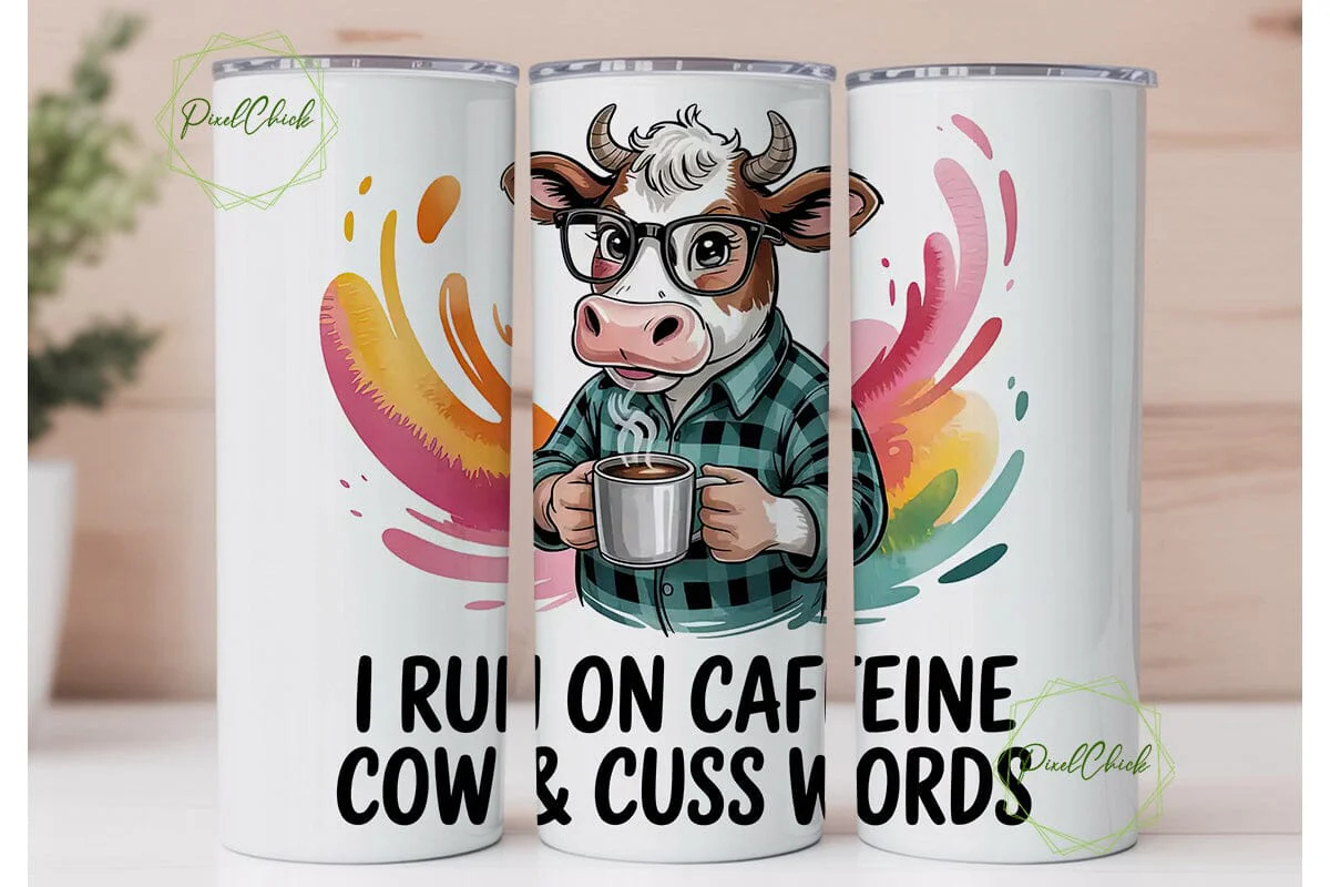 Cow with Coffee Tumbler Wrap - Image 2