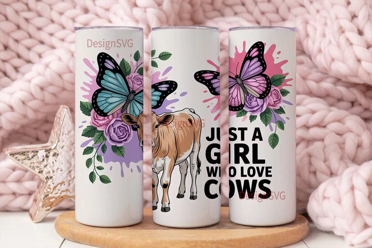 Cowgirl Calf & Butterfly 20oz Tumbler
