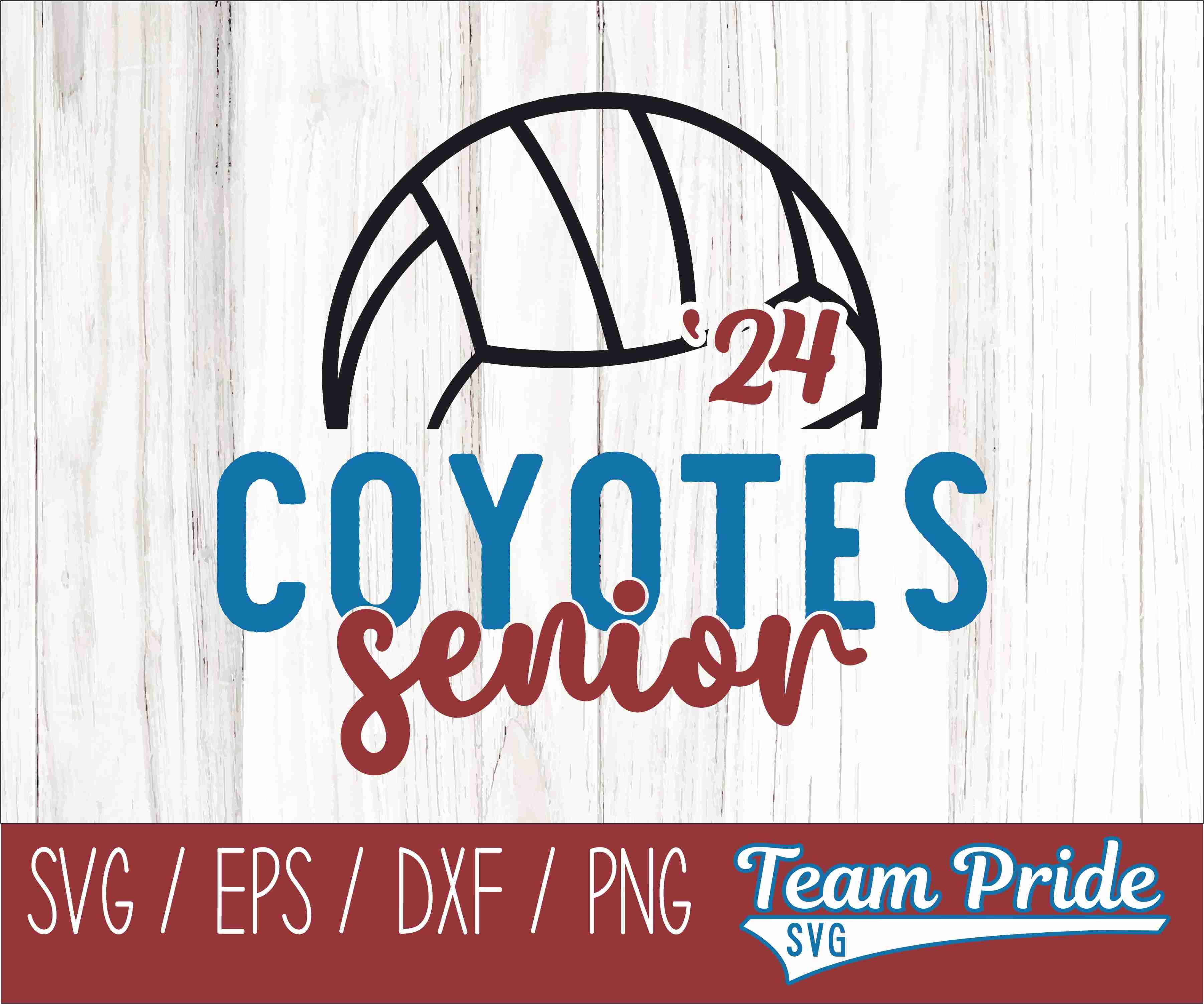 Coyotes Senior 2024 Volleyball SVG Digital Download Printable - SVG, EPS, DXF, PNG