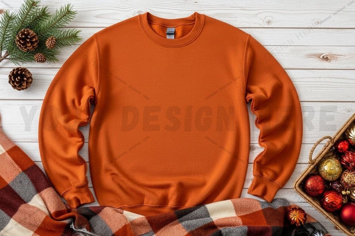 Cozy orange crew neck sweatshirt