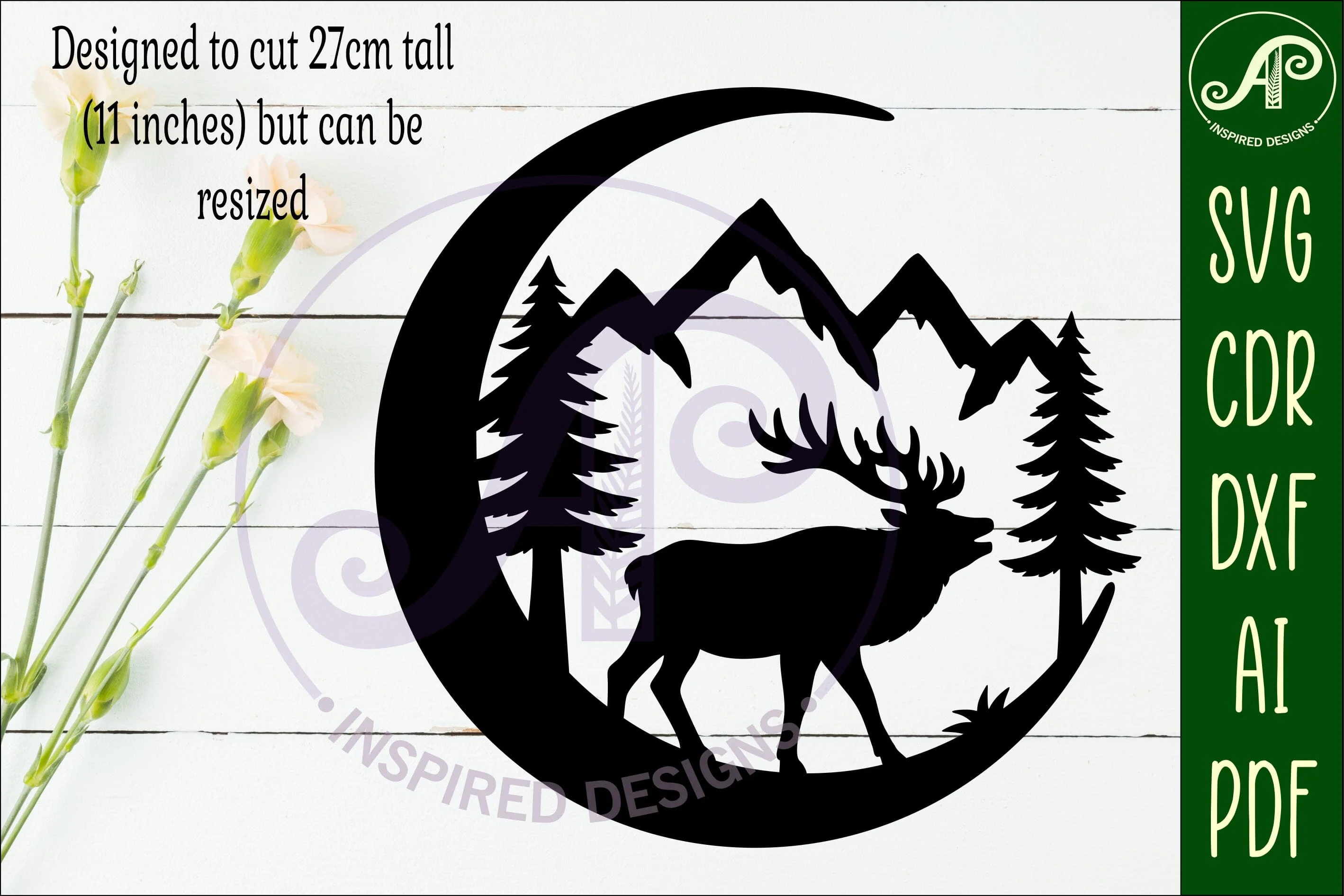 Crescent Moon Elk animal wall sign - Image 2