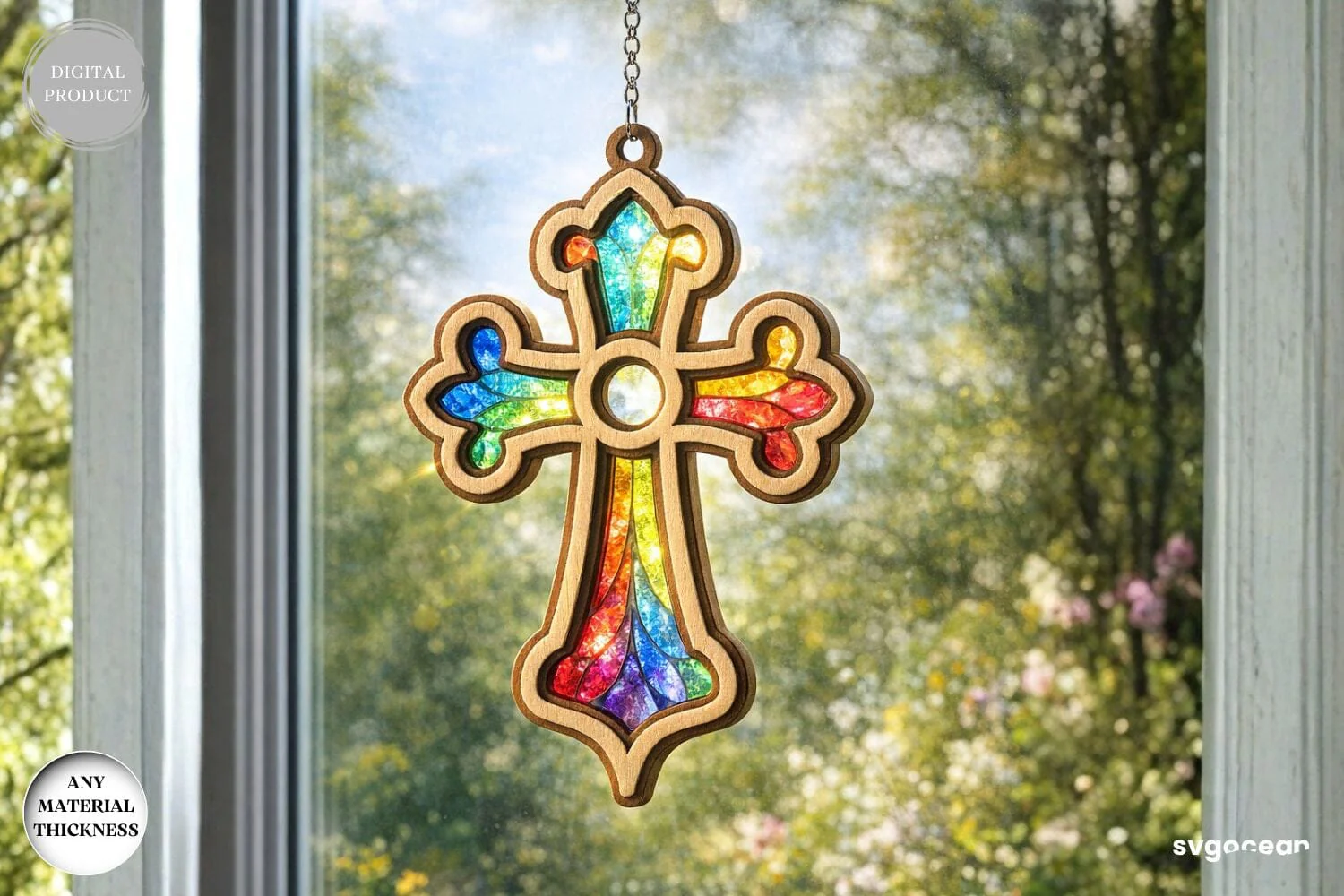 Cross Suncatcher Laser Cut