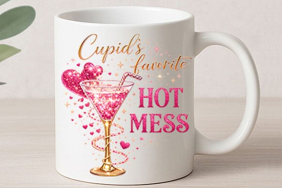Cupid’s Favorite Hot Mess PNG | Funny Valentine Sublimation Design - Image 4