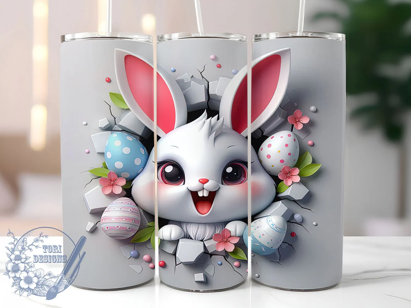 Cute Bunny Hole Easter Tumbler, Easter Bunny Tumbler, Cute Easter Wrap, Stylish 20oz Wrap, Sublimation Design, Trendy Gift Idea, Inspirational Easter Tumbler