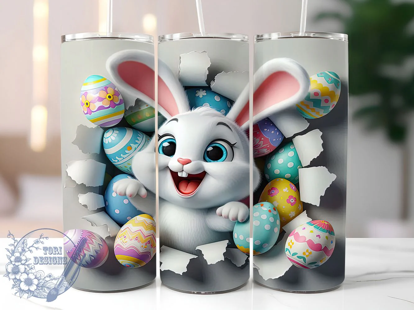 Cute Bunny Hole Easter Tumbler, Easter Bunny Tumbler, Cute Easter Wrap, Stylish 20oz Wrap, Sublimation Design, Trendy Gift Idea, Inspirational Easter Tumbler