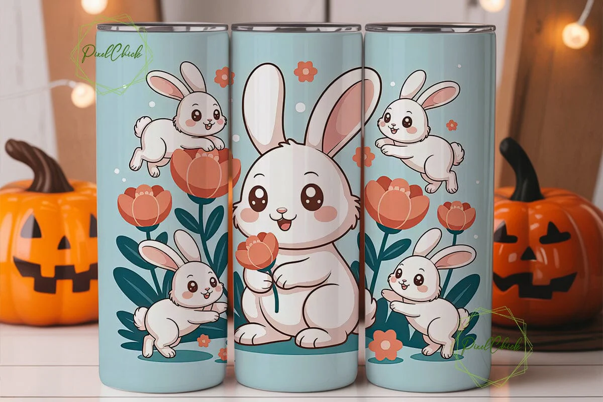Cute Bunny Tumbler Wrap - Image 2