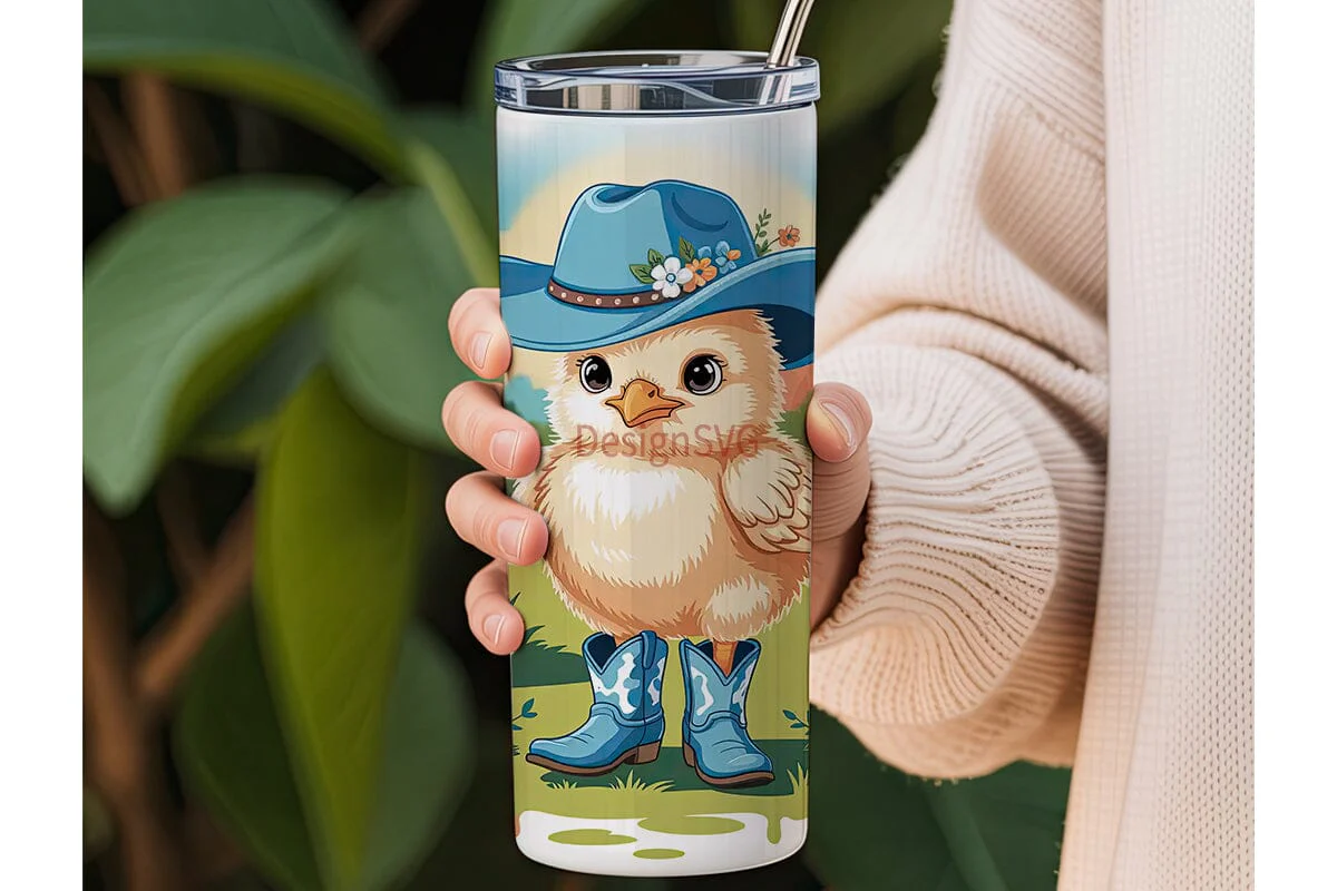 Cute Cowboy Chick 20oz Tumbler Wrap - Image 3