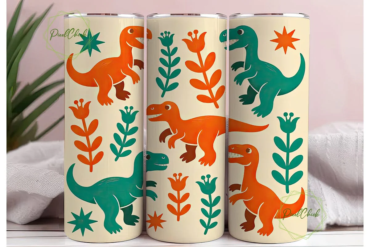 Cute Dinosaur Tumbler Wrap - Image 3