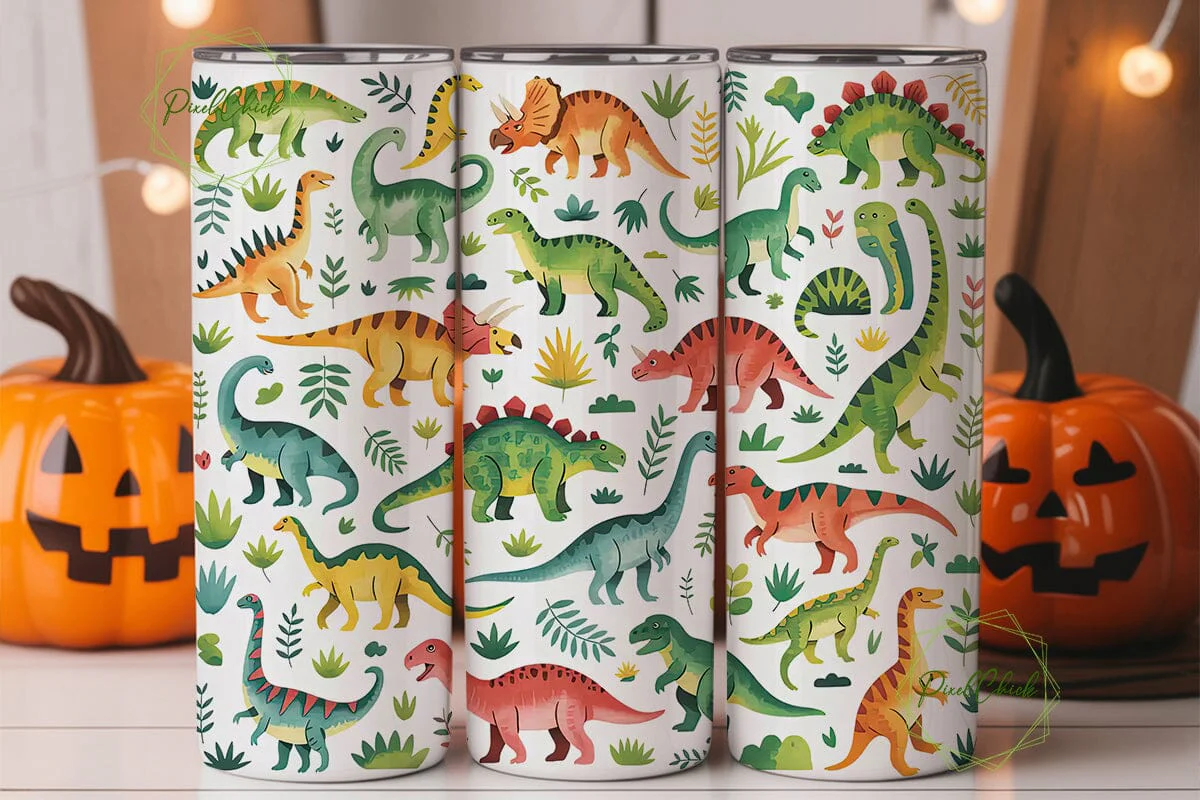 Cute Dinosaurs Tumbler Wrap - Image 2