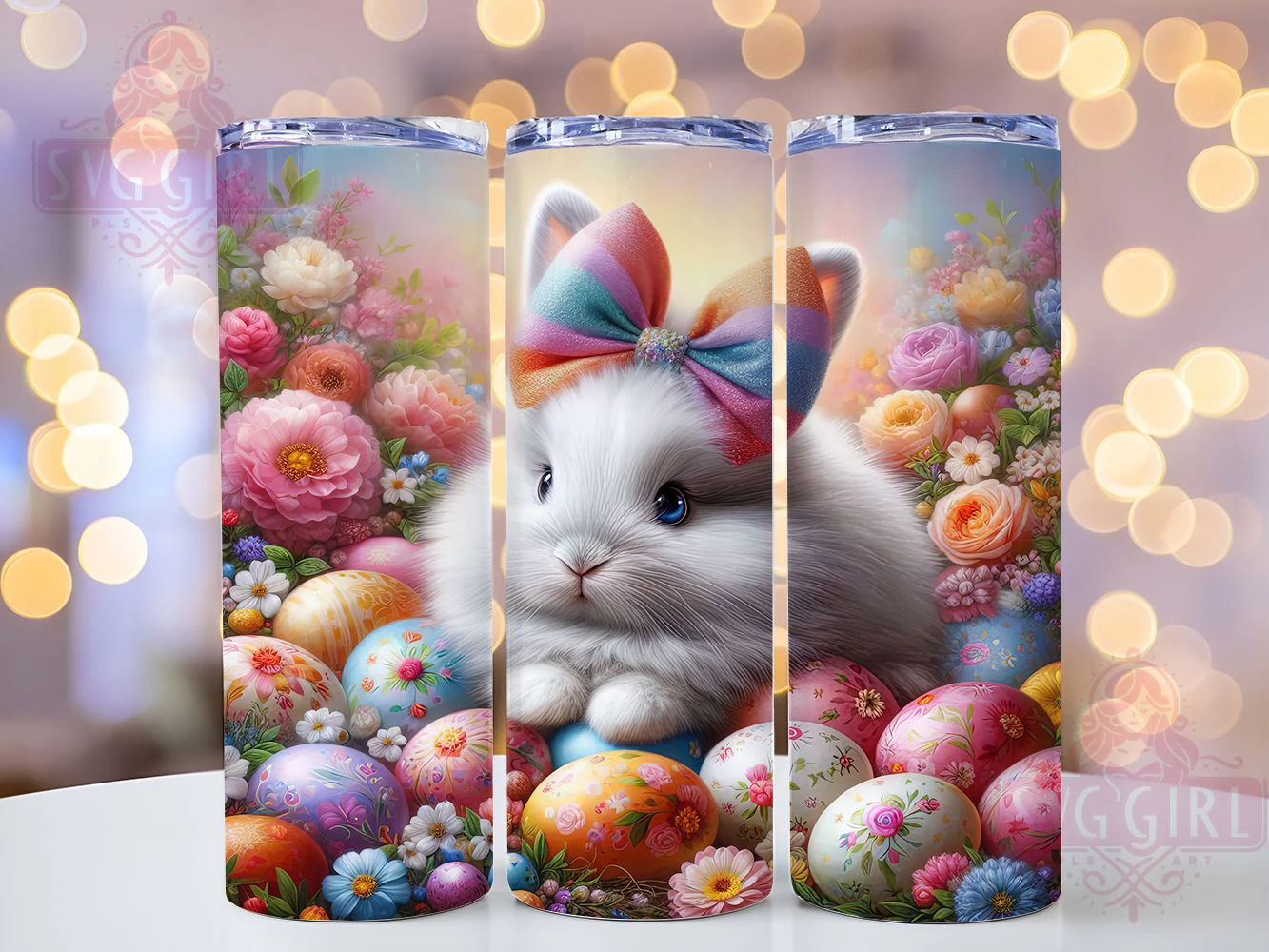Cute Easter Eggs Bunny Tumbler, Bunny Tumbler Design, Cute Easter Wrap, Stylish 20oz Wrap, Sublimation Design, Trendy Gift Idea, Inspirational Easter Tumbler