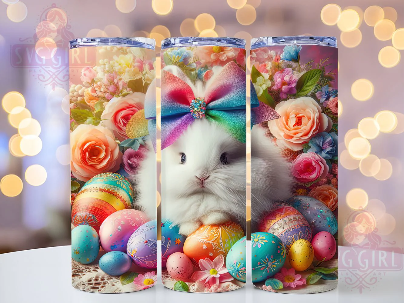 Cute Easter Eggs Bunny Tumbler, Bunny Tumbler Design, Cute Easter Wrap, Stylish 20oz Wrap, Sublimation Design, Trendy Gift Idea, Inspirational Easter Tumbler