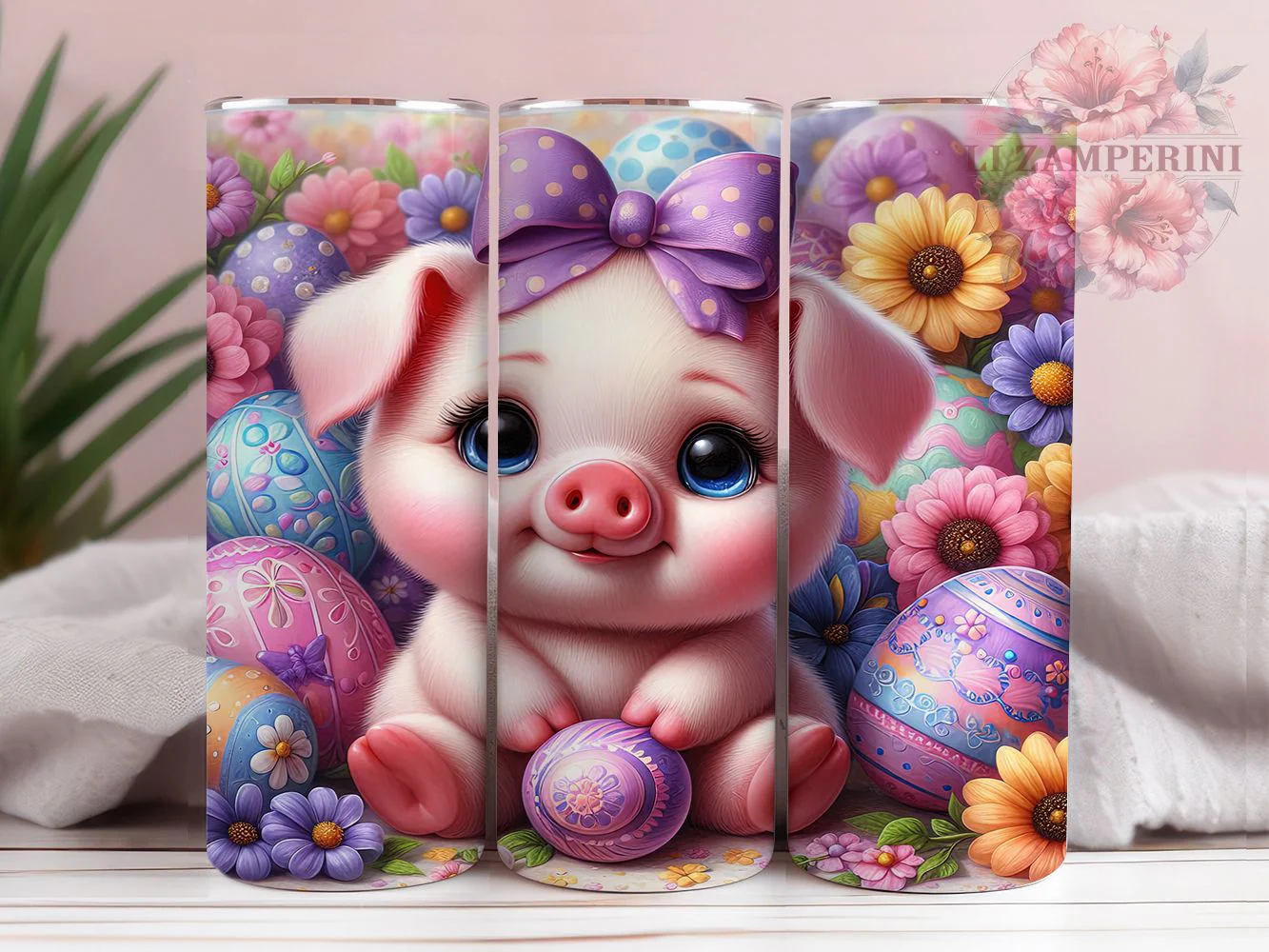 Cute Easter Pig Tumbler, Cute Pig Tumbler, Egg Easter Wrap, Farm Animal Easter Wrap, Stylish 20oz Wrap, Sublimation Design, Trendy Gift Idea