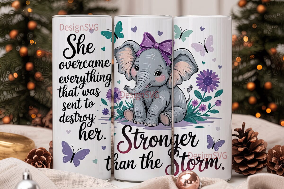 Cute Elephant Sunflower Tumbler Wrap - Image 2