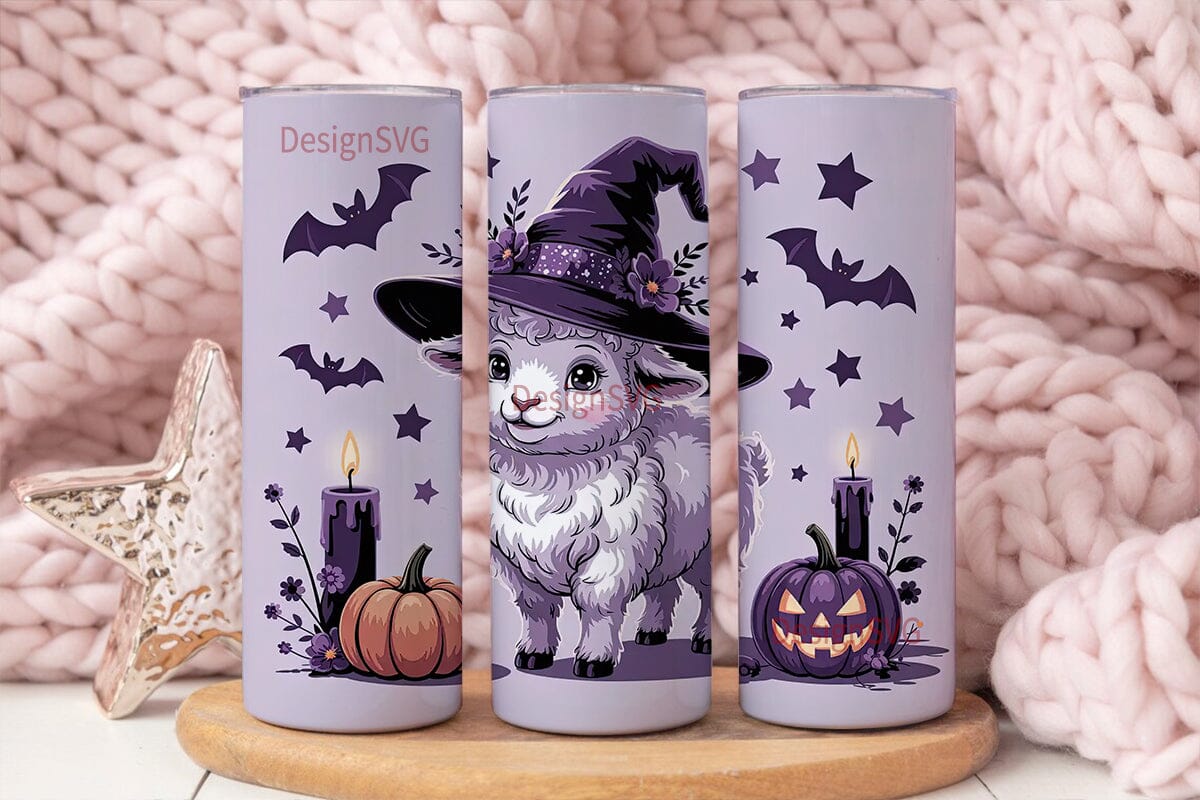 Cute Halloween Lamb 20oz Tumbler Wrap