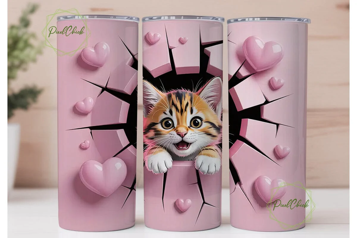 Cute Kitten 20oz Tumbler Wrap