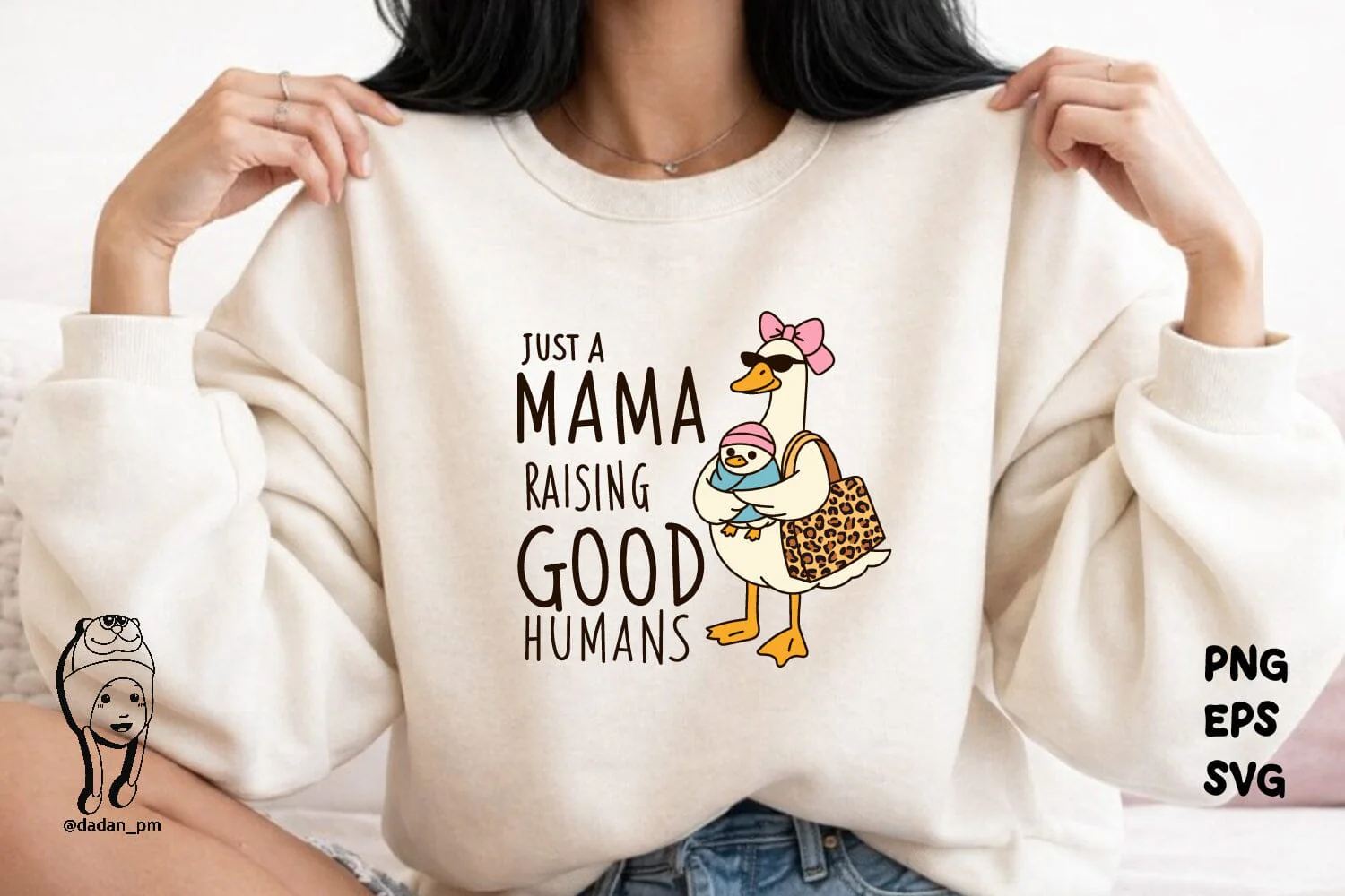 Cute Mama Goose Mom & Baby Mother's Day eps svg png - Image 3