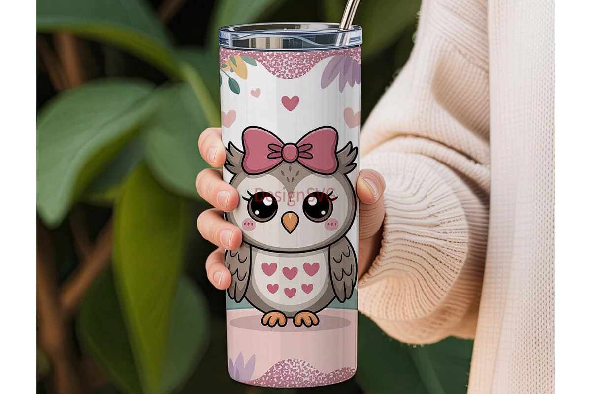 Cute Owls Tumbler Wrap - Image 3