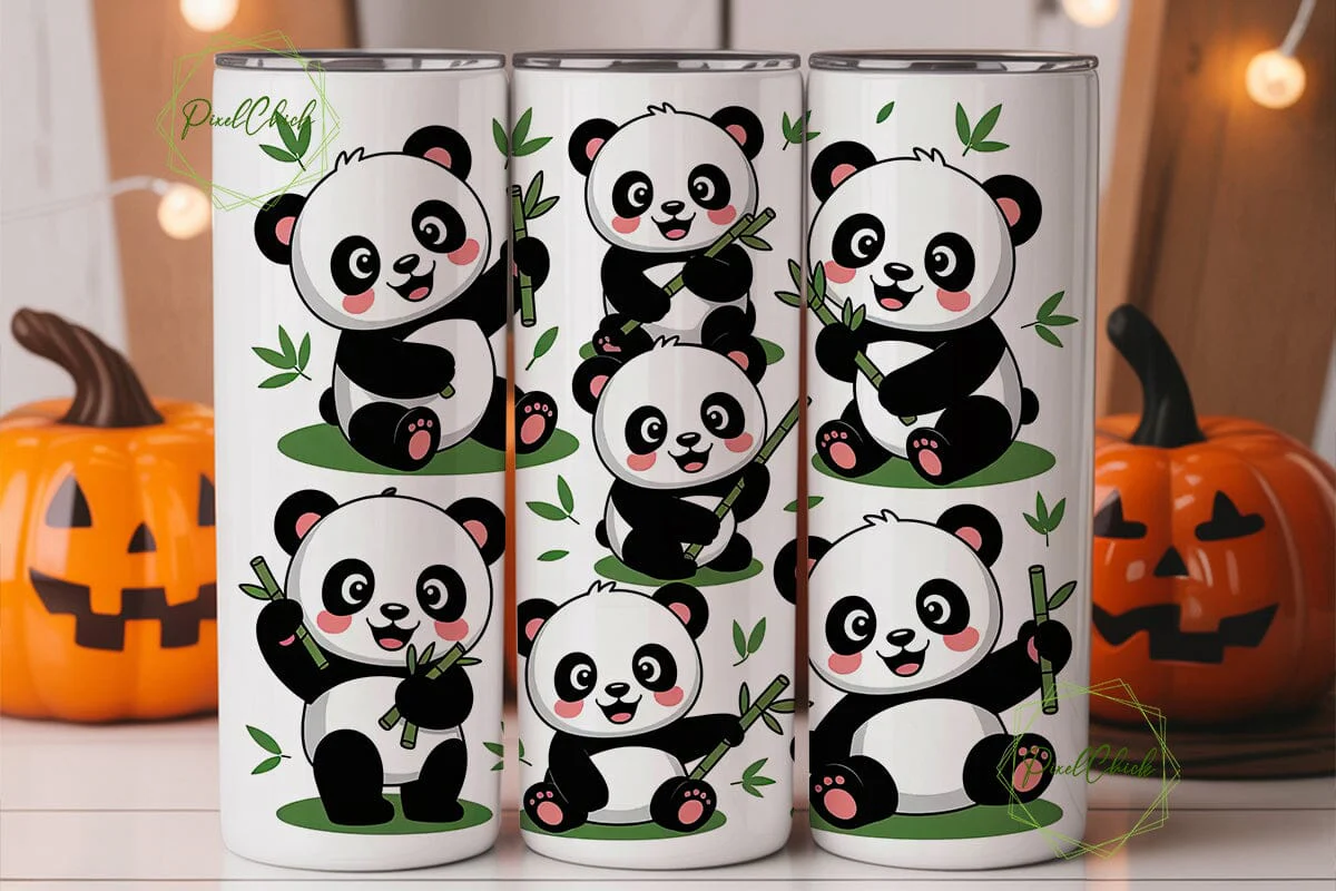 Cute Panda Tumbler Wrap - Image 2