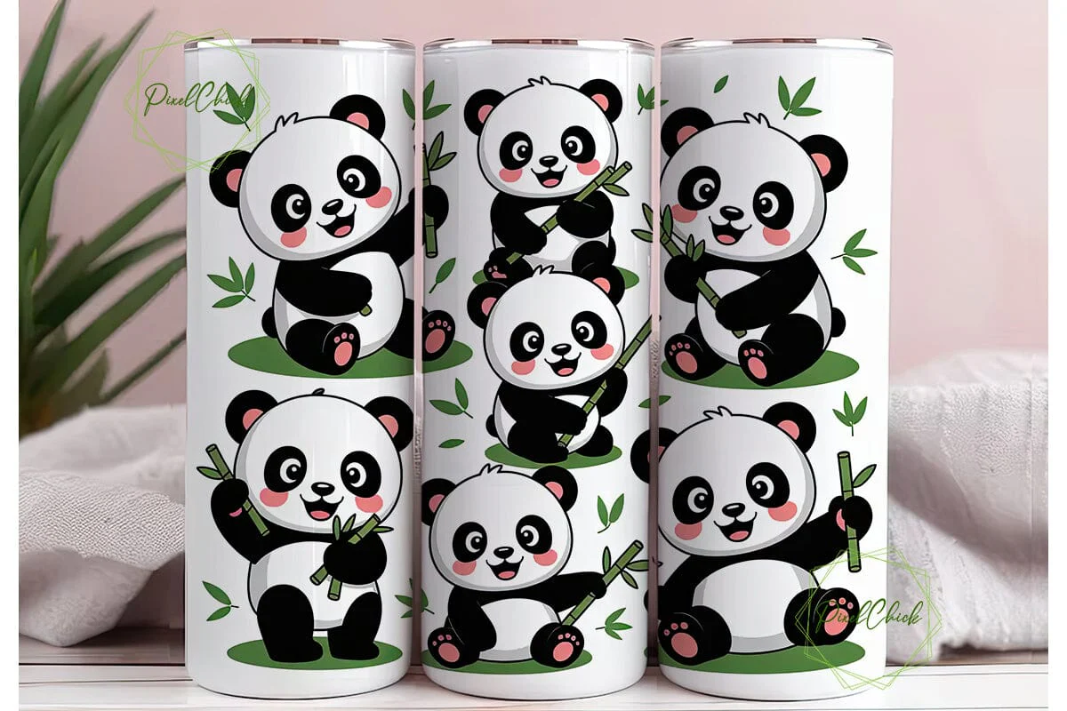 Cute Panda Tumbler Wrap - Image 3
