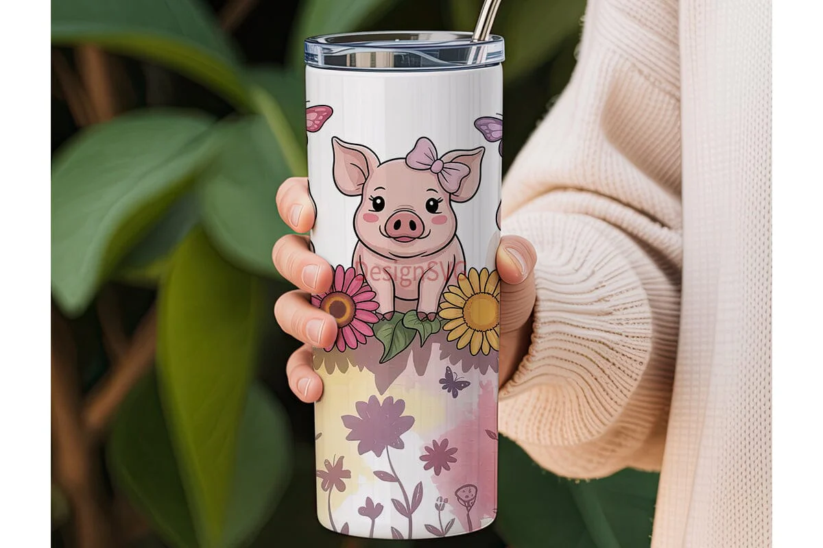 Cute Piggies 20oz Tumbler Wrap - Image 3