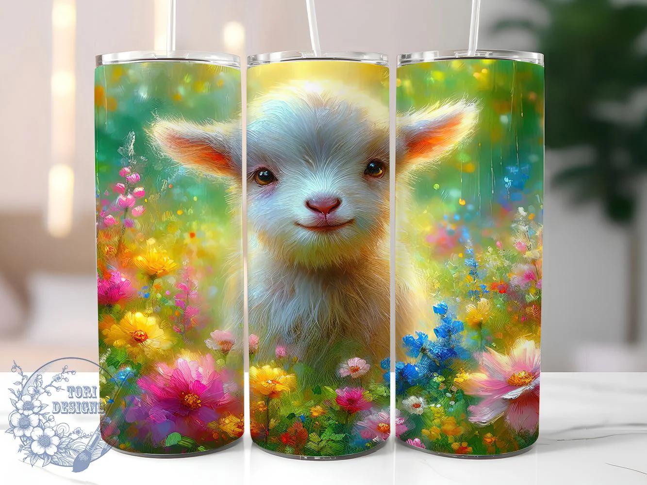 Cute Rustic Baby Goat Tumbler, Farm Animal Tumbler, Cute Goat Wrap, Rustic Farm Wrap, Whimsical Goat Wrap, Sublimation Design, Trendy Gift Idea