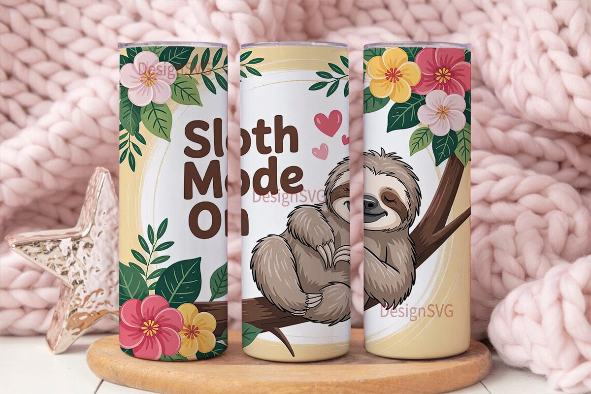 Cute Sloth Tumbler Wrap