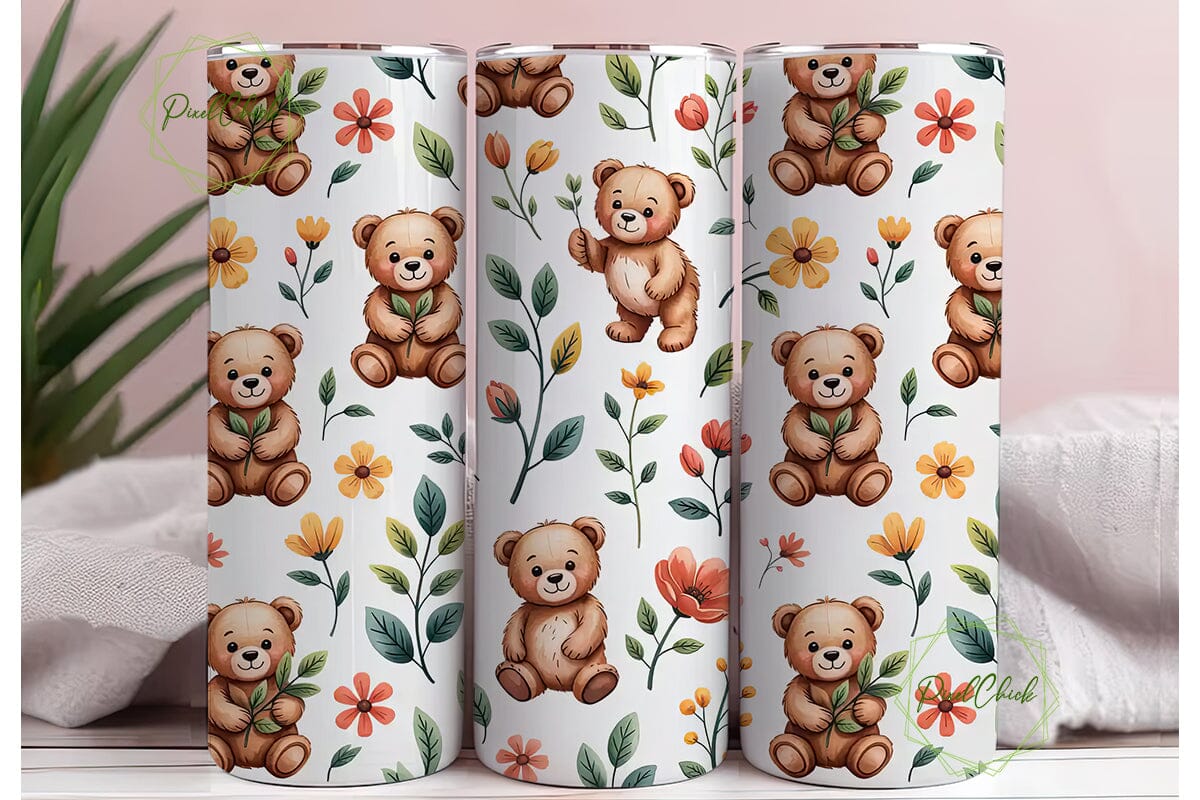 Cute Teddy Bear Tumbler Wrap - Image 3